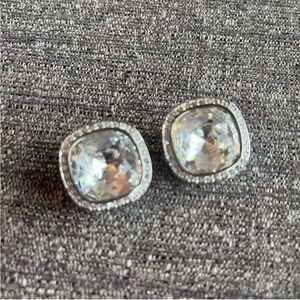 IVANA COUTURE Cushion Crystal Clip On Earrings